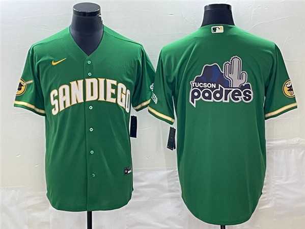 Mens San Diego Padres Green Team Big Logo Cool Base Stitched Baseball Jerseys->san diego padres->MLB Jersey